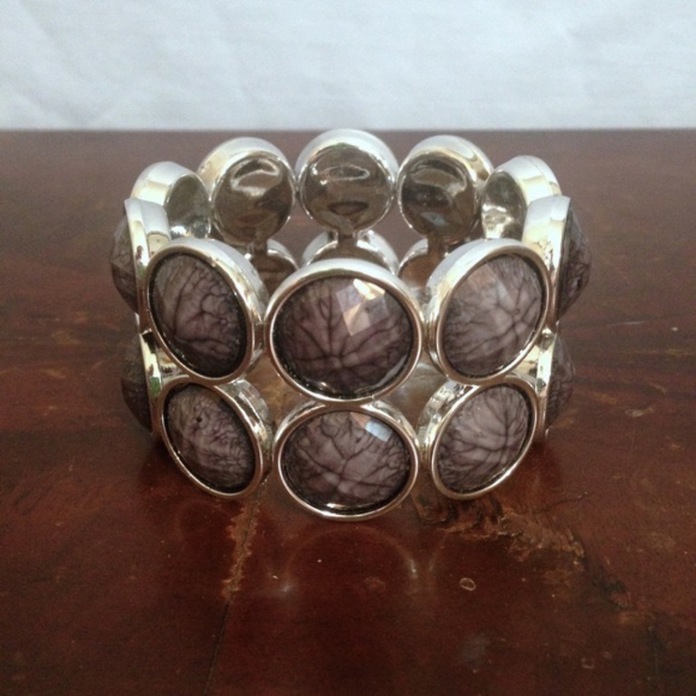 Silver and Gray Statement Bracelet